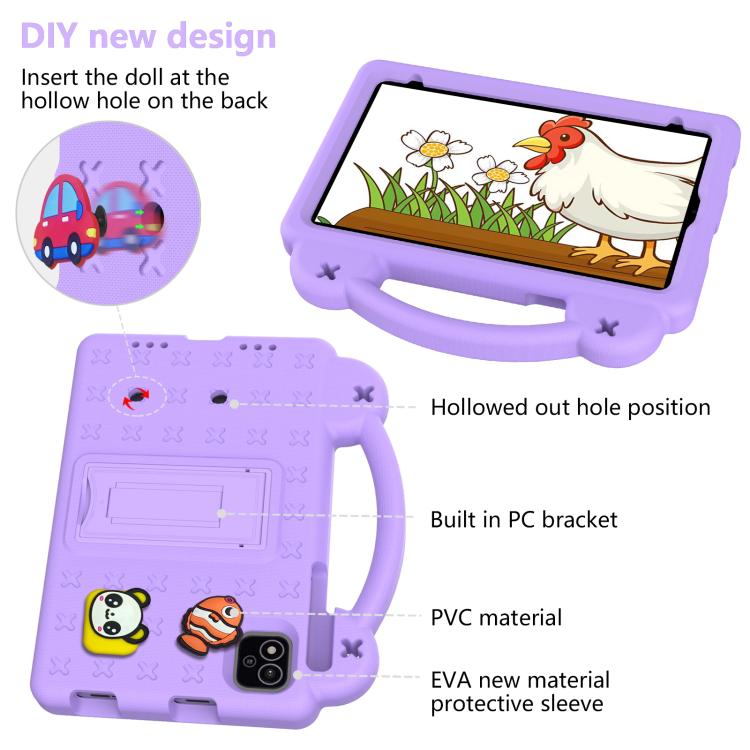 For NEC Lavie Tab T11 T1155 2024 Handle Kickstand Children EVA Shockproof Tablet Case(Light Purple) - Others by buy2fix | Online Shopping UK | buy2fix