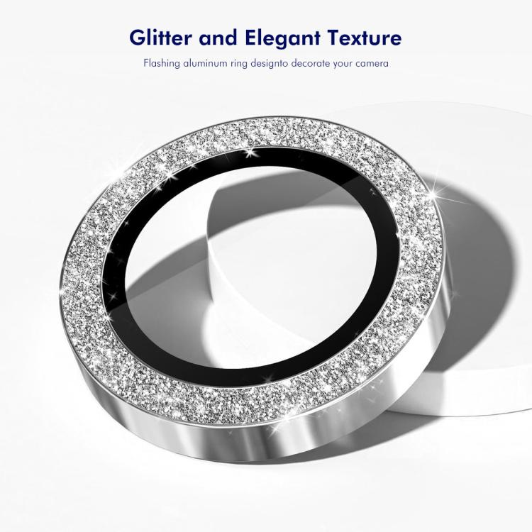 For Samsung Galaxy Z Flip7 ENKAY Hat-Prince 9H Rear Camera Lens Glitter Aluminium Alloy Tempered Glass Film(Silver) - Galaxy Z Flip7 5G Tempered Glass by ENKAY | Online Shopping UK | buy2fix