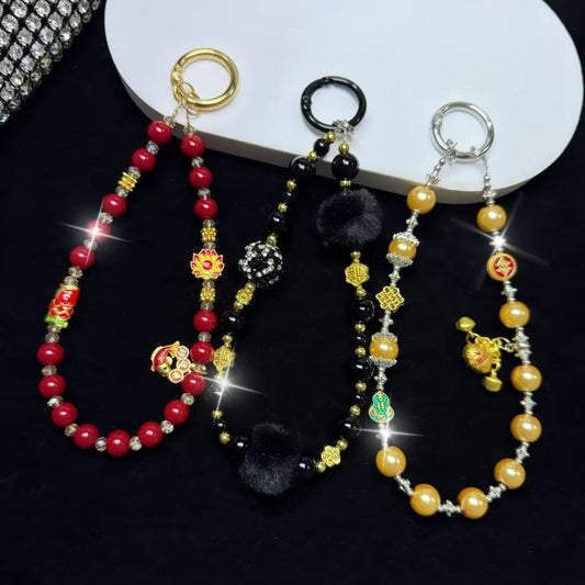 Good Luck Comes To The God Of Wealth Auspicious Phone Chain(Golden) - Lanyards & Wrist Straps by buy2fix | Online Shopping UK | buy2fix