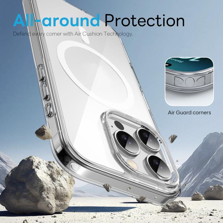 For iPhone 16 Pro Max NORTHJO 3 in 1 PC Magnetic Phone Case with Screen Film and Lens Film(Clear) - iPhone 16 Pro Max Cases by NORTHJO | Online Shopping UK | buy2fix