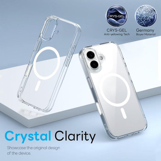 For iPhone 16 Plus NORTHJO 3 in 1 PC Magnetic Phone Case with Screen Film and Lens Film(Clear) - iPhone 16 Plus Cases by NORTHJO | Online Shopping UK | buy2fix