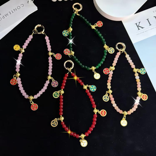 Five-Way Fortuna Mobile Phone Chain(Pink) - Lanyards & Wrist Straps by buy2fix | Online Shopping UK | buy2fix