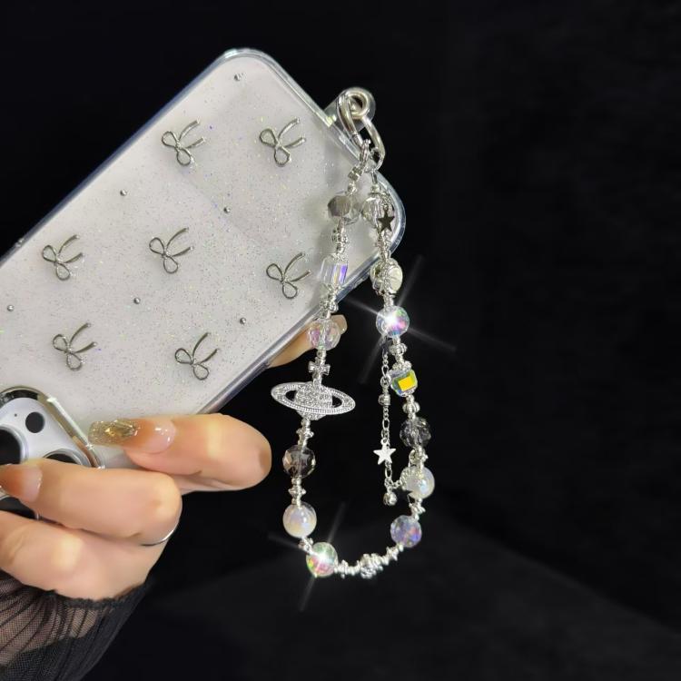 Cosmic Star Color Pearl Phone Chain(Golden) - Lanyards & Wrist Straps by buy2fix | Online Shopping UK | buy2fix