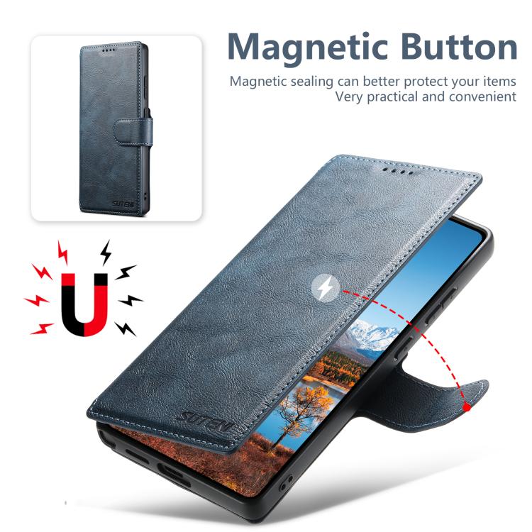 For Samsung Galaxy S22 Ultra 5G Suteni Q05 2-in-1 Multi-function Detachable Wallet MagSafe Phone Case(Blue) - Galaxy S22 Ultra 5G Cases by Suteni | Online Shopping UK | buy2fix