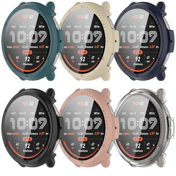 For Amazfit Active 2 A2437 Tempered Film Integrated PC Watch Protective Case(Transparent Color) - Watch Cases by buy2fix | Online Shopping UK | buy2fix