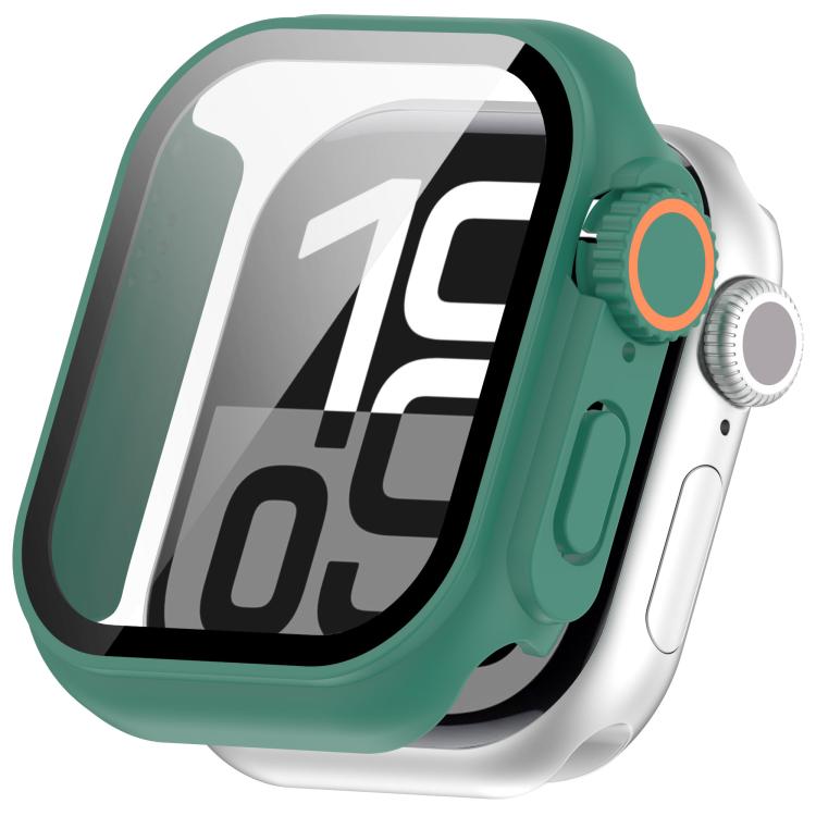 For Apple Watch Series 9/8/7 41mm Change to Ultra 49mm Tempered Film Integrated PC Button Watch Case(Green) - Watch Cases by buy2fix | Online Shopping UK | buy2fix