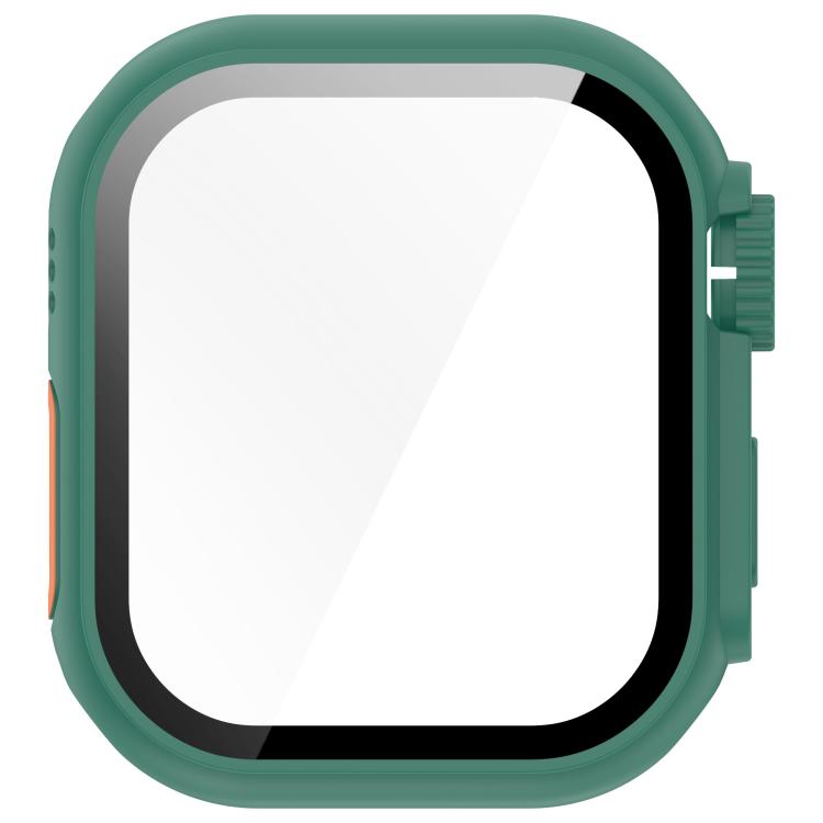 For Apple Watch Series 9/8/7 41mm Change to Ultra 49mm Tempered Film Integrated PC Button Watch Case(Green) - Watch Cases by buy2fix | Online Shopping UK | buy2fix