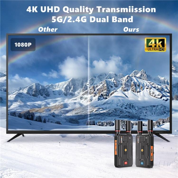VRRIIS 097PRO Outdoor Live Streaming Audio Video Wireless Transmitter Receiver 4K HD Extender, Plug:UK Plug - Adapter by buy2fix | Online Shopping UK | buy2fix