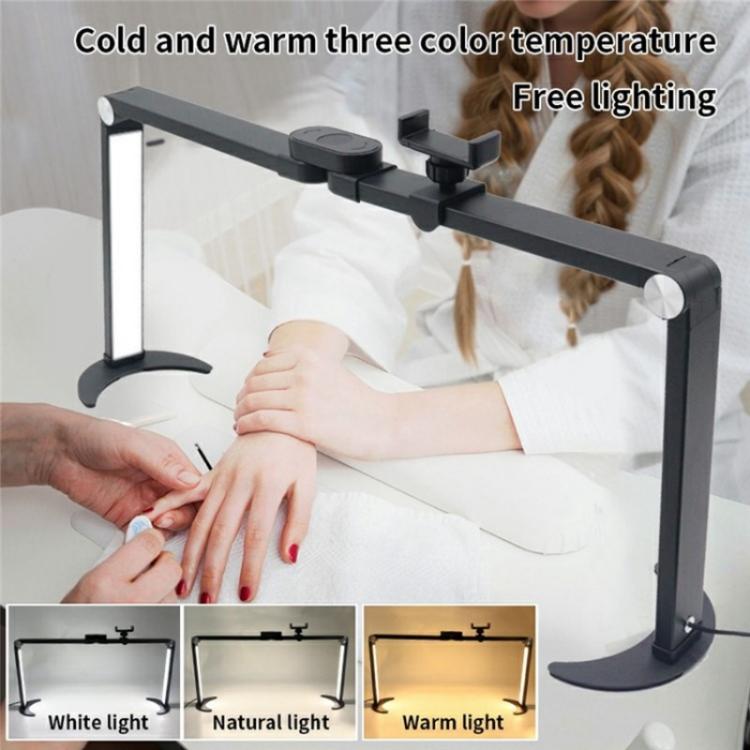 M21X 35W Beauty Tattoo Eyebrow Eyelash Nail Art Lighting Lamp with Phone Stand, Plug:EU Plug(Black) - Selfie Light by buy2fix | Online Shopping UK | buy2fix
