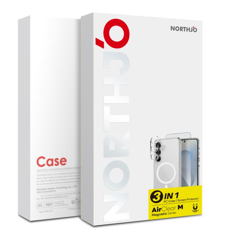 For Samsung Galaxy S25 5G NORTHJO 3 in 1 PC MagSafe Phone Case with Screen Film and Lens Film(Clear) - Galaxy S25 5G Cases by NORTHJO | Online Shopping UK | buy2fix