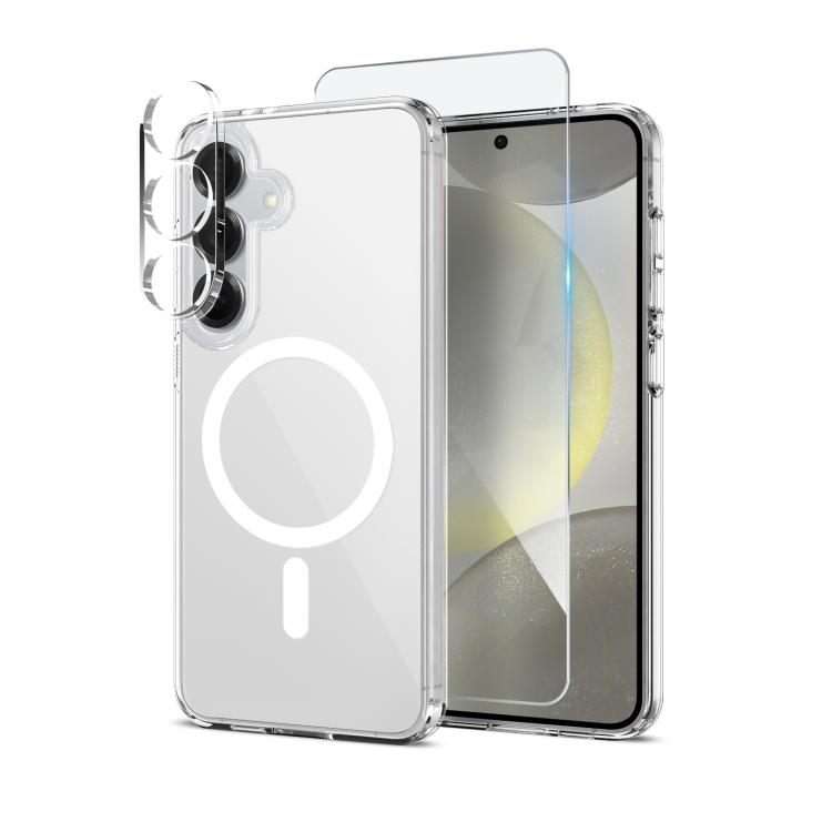 For Samsung Galaxy S24+ 5G NORTHJO 3 in 1 PC MagSafe Phone Case with Screen Film and Lens Film(Clear) - Galaxy S24+ 5G Cases by NORTHJO | Online Shopping UK | buy2fix