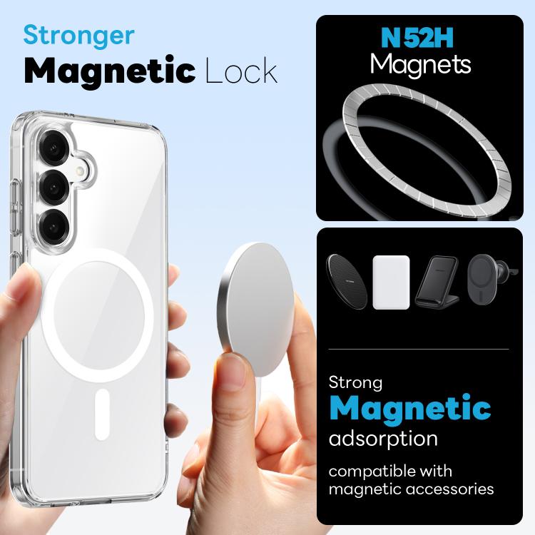 For Samsung Galaxy S24+ 5G NORTHJO 3 in 1 PC MagSafe Phone Case with Screen Film and Lens Film(Clear) - Galaxy S24+ 5G Cases by NORTHJO | Online Shopping UK | buy2fix