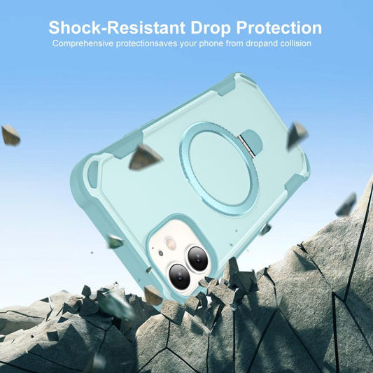 For iPhone 11 Yingcai Gears MagSafe Holder Shockproof Phone Case(Blue) - iPhone 11 Cases by buy2fix | Online Shopping UK | buy2fix