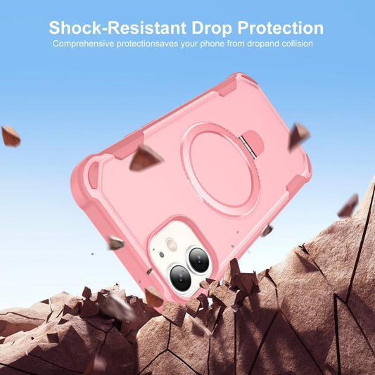For iPhone 12 Yingcai Gears MagSafe Holder Shockproof Phone Case(Pink) - iPhone 12 / 12 Pro Cases by buy2fix | Online Shopping UK | buy2fix