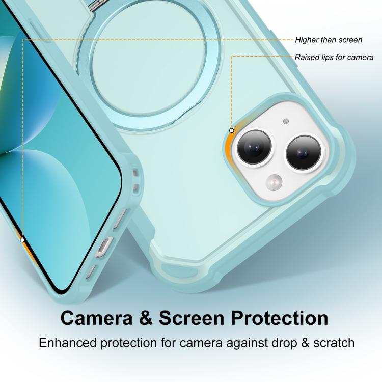 For iPhone 15 Yingcai Gears MagSafe Holder Shockproof Phone Case(Blue) - iPhone 15 Cases by buy2fix | Online Shopping UK | buy2fix
