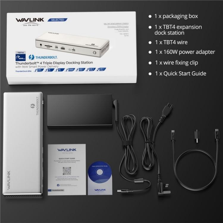 WAVLINK UTD45 96W Charging 8K / 4K Display Thunderbolt 4 Docking Station 13-in-1 Hub(AU Plug) - HUB with Lan adapter by WAVLINK | Online Shopping UK | buy2fix