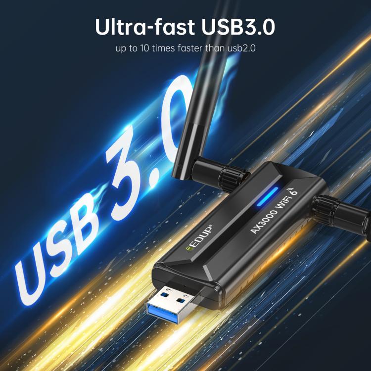 EDUP EP-AX1672 AX3000 USB 3.0 Wireless WiFi 6E Adapter 802.11g High Power Wireless USB Adapter 2.4GHz & 5GHz & 6GHz with Chipset MT7621AU - USB Network Adapter by EDUP | Online Shopping UK | buy2fix