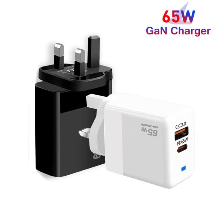 GaN PD 45W + QC3.0 USB Fully Compatible Protocol Charger for MacBook,UK Plug(Black) - Cable & Adapter by buy2fix | Online Shopping UK | buy2fix