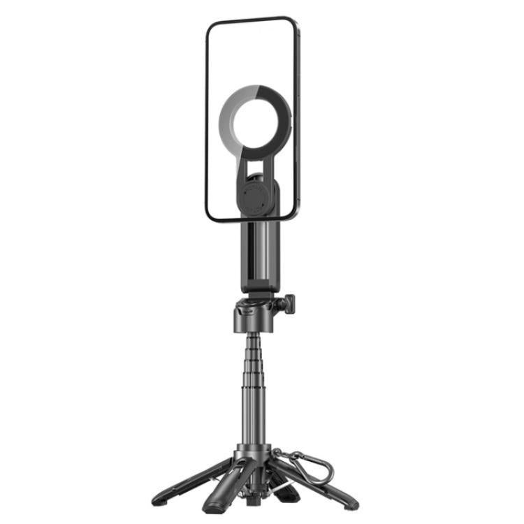 P15-C 2 In 1 Portable Magnetic Tripod Phone Holder Telescopic Selfie Stick with Keyring(White) - Selfie Sticks by buy2fix | Online Shopping UK | buy2fix