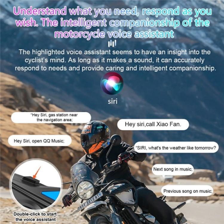 JYD-C68 Motorcycle Riders Helmet Hands-Free Wireless Bluetooth Music Headset - Motorcycle Walkie Talkie by buy2fix | Online Shopping UK | buy2fix