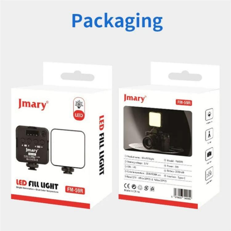 JMARY FM-59R Dimmable Video Recording Mini Fill Light with 3 Cold Shoe Mounts - by Jmary | Online Shopping UK | buy2fix