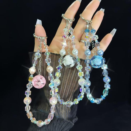 Cloud Glow-In-The-Dark Bead Pendant Mobile Phone Chain(Pink) - Lanyards & Wrist Straps by buy2fix | Online Shopping UK | buy2fix