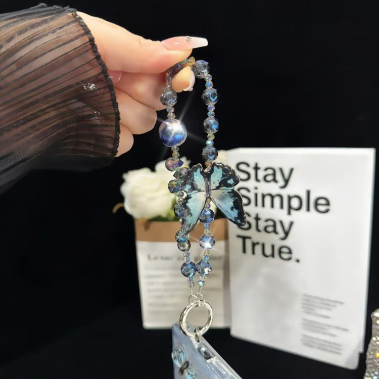 Three-Dimensional Nepalese Butterfly Mobile Phone Chain(Blue) - Lanyards & Wrist Straps by buy2fix | Online Shopping UK | buy2fix
