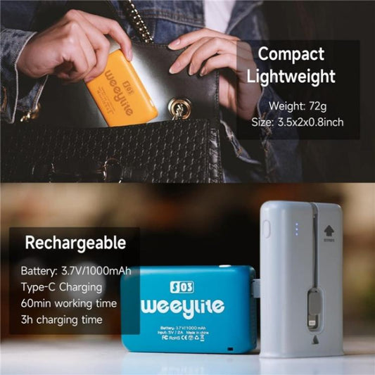 Weeylite S03 Portable RGB Light Video Live Streaming Photography Full Color Fill Light(Grey) - Selfie Light by buy2fix | Online Shopping UK | buy2fix