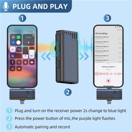 JMARY MW16 3.5mm, Type-C, 8 Pin 3 in 1 2.4G Lavalier Wireless Microphone - Microphone by Jmary | Online Shopping UK | buy2fix