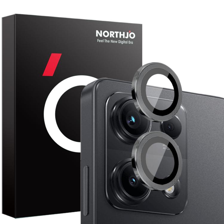 For Xiaomi Redmi Note 14S 4G NORTHJO Camera Lens Protector CD Metal Ring Tempered Glass Film(Black) - by NORTHJO | Online Shopping UK | buy2fix