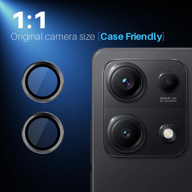 For Xiaomi Redmi Note 14S 4G NORTHJO Camera Lens Protector CD Metal Ring Tempered Glass Film(Black) - by NORTHJO | Online Shopping UK | buy2fix