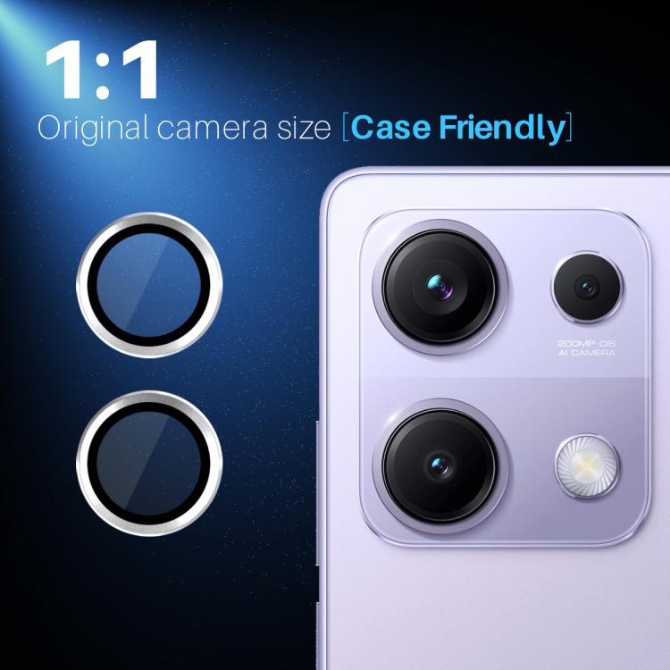 For Xiaomi Redmi Note 14S 4G NORTHJO Camera Lens Protector CD Metal Ring Tempered Glass Film(Silver) - by NORTHJO | Online Shopping UK | buy2fix