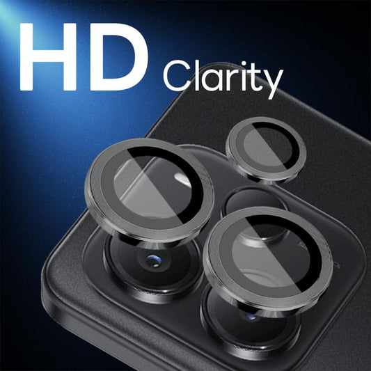 For Xiaomi Redmi Note 14 5G NORTHJO Camera Lens Protector CD Metal Ring Tempered Glass Film(Black) - Note 14 Tempered Glass by NORTHJO | Online Shopping UK | buy2fix