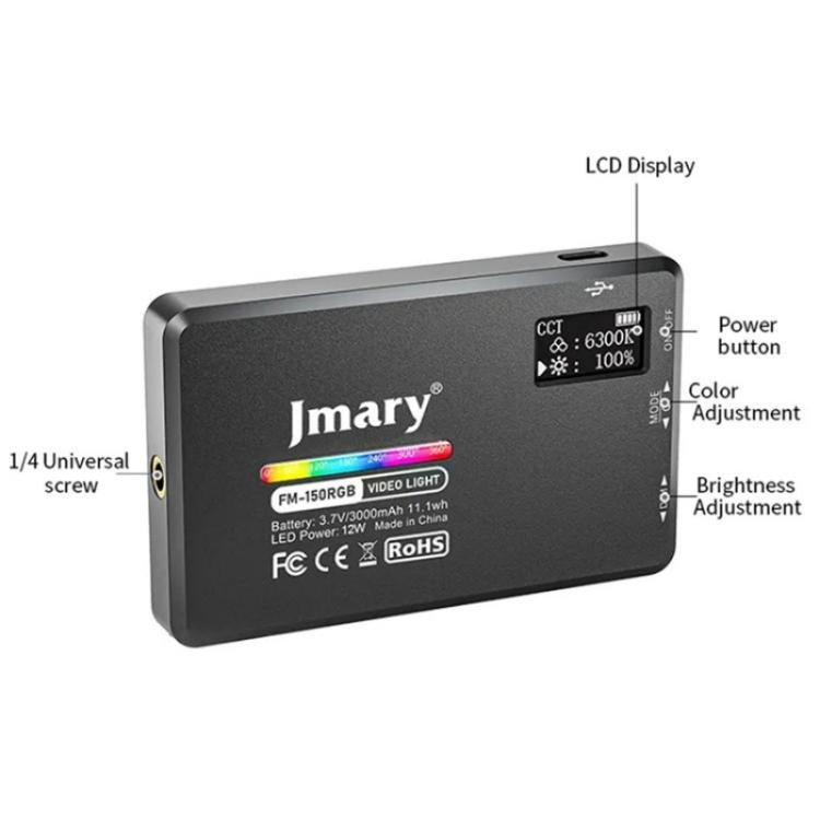 JMARY FM-150RGB For Smartphone Laptop Camera Portable LED RGB Photography Video Light - by Jmary | Online Shopping UK | buy2fix