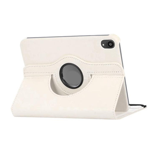 For iPad mini 2024 / mini 6 ENKAY 360 Degree Rotation Litchi Leather Smart Tablet Case(White) - iPad mini 2024 Cases by ENKAY | Online Shopping UK | buy2fix