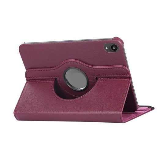 For iPad mini 2024 / mini 6 ENKAY 360 Degree Rotation Litchi Leather Smart Tablet Case(Dark Purple) - iPad mini 2024 Cases by ENKAY | Online Shopping UK | buy2fix