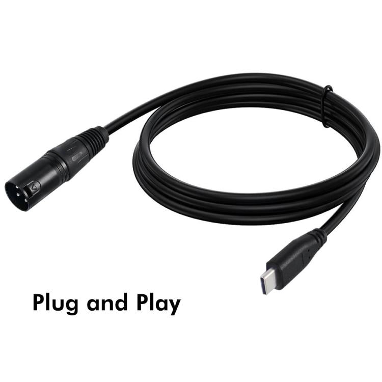 Type-C Male to XLR Male JUNSUNMAY Microphone Phone Audio Adapter Cable, Length: 1m - Microphone Audio Cable & Connector by JUNSUNMAY | Online Shopping UK | buy2fix