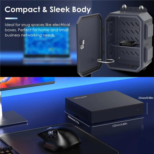 WAVLINK WN701AE IEEE 802.3AF / AT Auto-Discovery Centralized AP Management Poe Switch, Plug:EU Plug - Switch by WAVLINK | Online Shopping UK | buy2fix