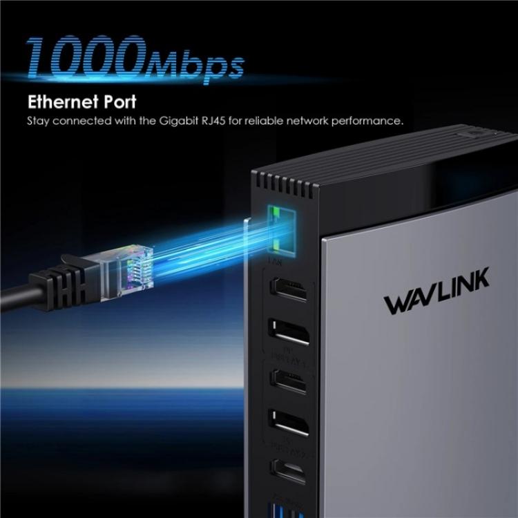 WAVLINK WL-UG69PD13Pro DisplayLink Docking Station 15 in 1 USB-C Hub for MacBook Laptop(UK Plug) - by WAVLINK | Online Shopping UK | buy2fix