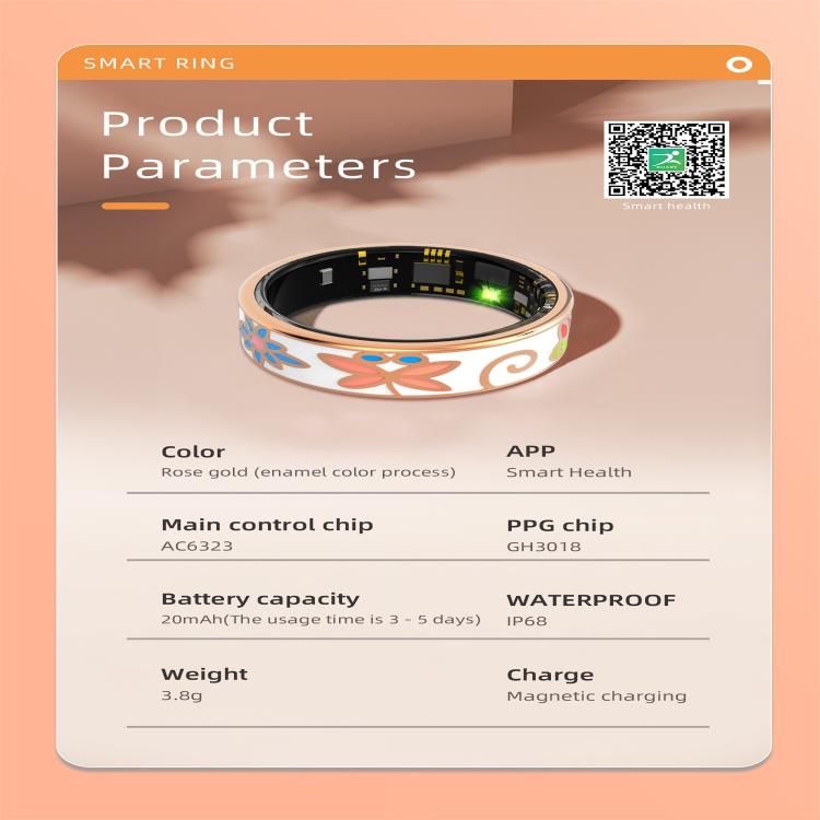 R18 SIZE 9 Smart Ring, Support Heart Rate / Blood Oxygen / Sleep / Care For Faimilies(Rose Gold) - Smart Rings / Smart Telephones by buy2fix | Online Shopping UK | buy2fix