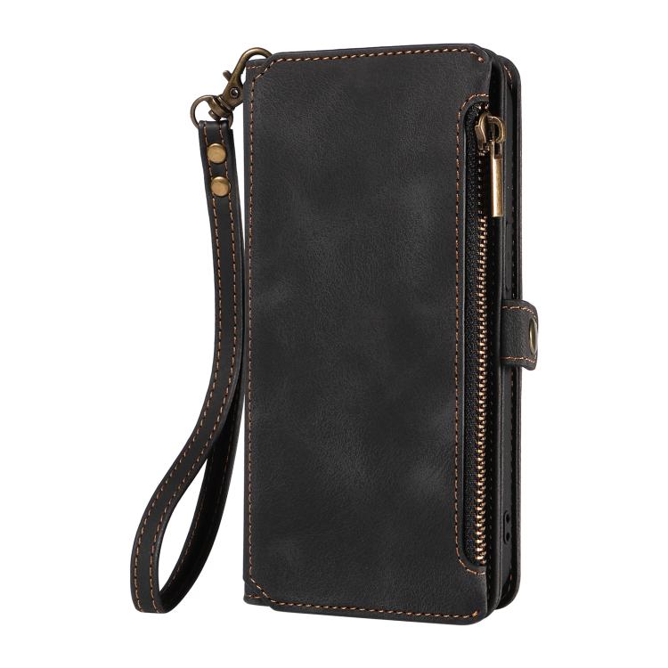 For iPhone 15 Fantasy Multifunctional Zipper Wallet Leather Phone Case(black) - iPhone 15 Cases by buy2fix | Online Shopping UK | buy2fix