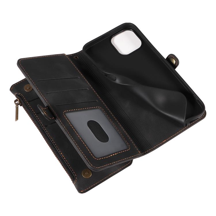 For iPhone 15 Fantasy Multifunctional Zipper Wallet Leather Phone Case(black) - iPhone 15 Cases by buy2fix | Online Shopping UK | buy2fix