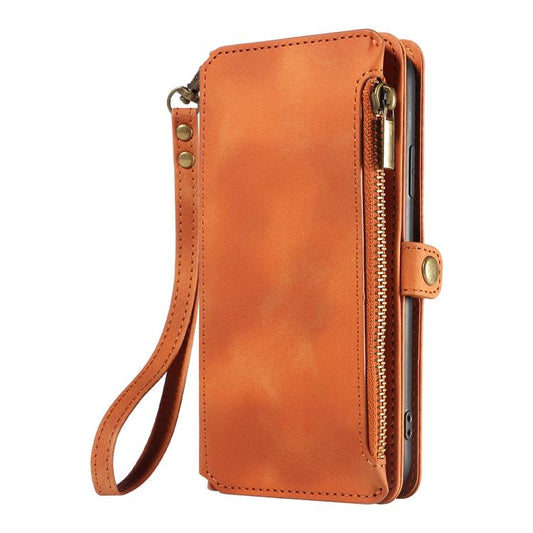 For iPhone 12 / 12 Pro Fantasy Multifunctional Zipper Wallet Leather Phone Case(orange) - iPhone 12 / 12 Pro Cases by buy2fix | Online Shopping UK | buy2fix