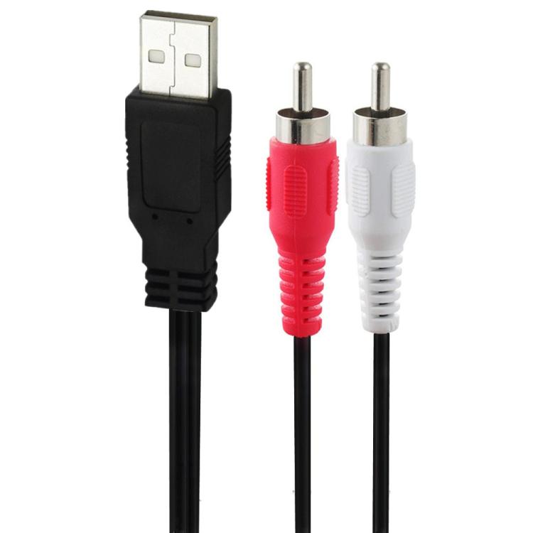JUNSUNMAY 1.5m USB 2.0 Male to 2 RCA Male Video AV Converter Audio Splitter Cable - Splitter Adapter by JUNSUNMAY | Online Shopping UK | buy2fix