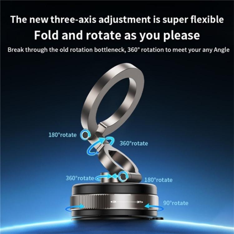 D1X Hands-Free Suction Cup Phone Holder Foldable Vacuum Magnetic Car Phone Mount - Universal Car Holders by buy2fix | Online Shopping UK | buy2fix