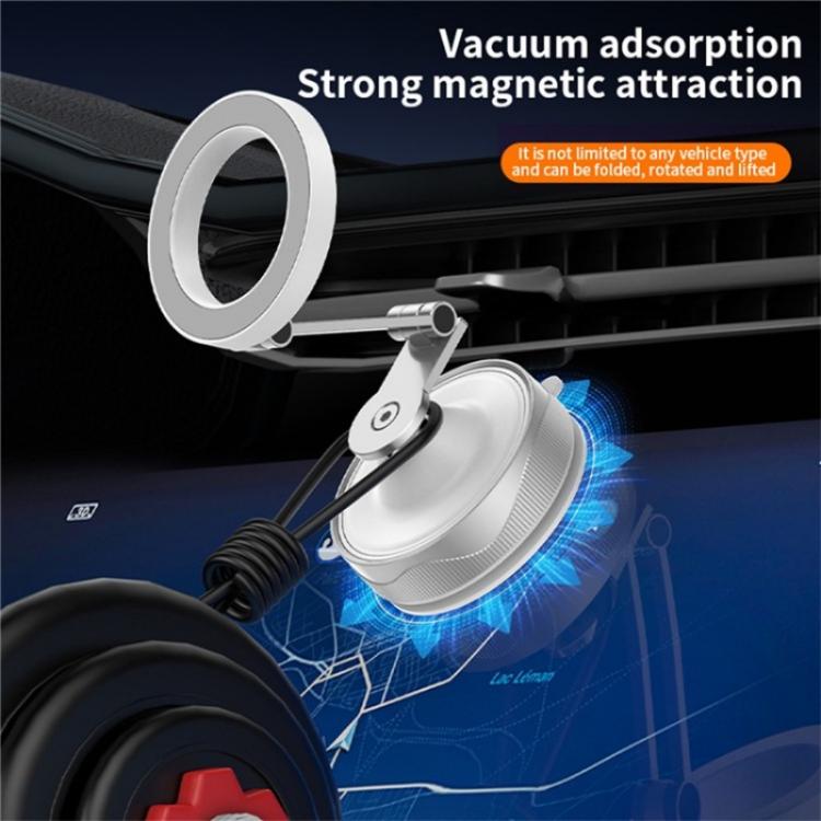 X30 Car Foldable Cell Phone Stand Suction Cup Mount Vacuum Magnetic Car Phone Holder(White) - Universal Car Holders by buy2fix | Online Shopping UK | buy2fix