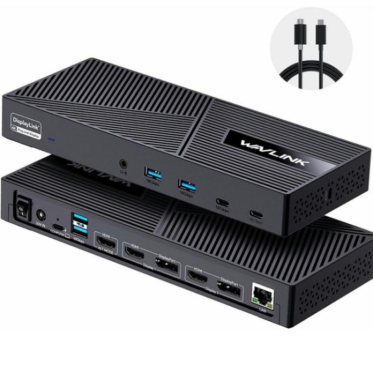 WAVLINK UG63PD25 15 in 1 DisplayLink Docking Station Support Triple Display 130W Power-in(AU Plug) - by WAVLINK | Online Shopping UK | buy2fix