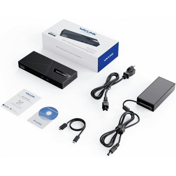 WAVLINK UG63PD25 15 in 1 DisplayLink Docking Station Support Triple Display 130W Power-in(EU Plug) - by WAVLINK | Online Shopping UK | buy2fix