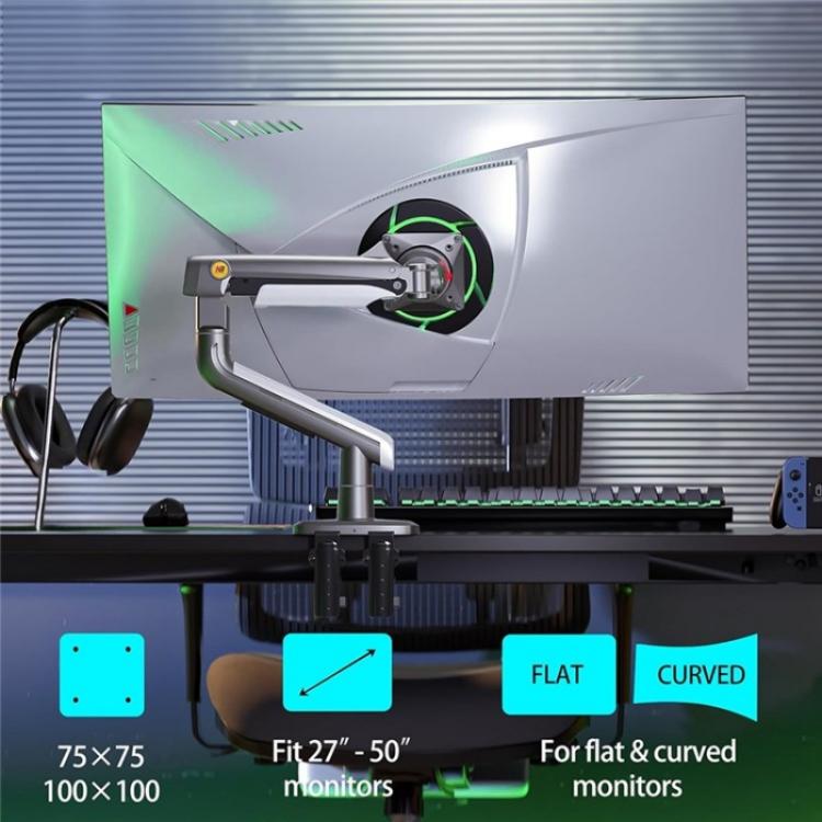 NORTH BAYOU A5 Flat Ultrawide Curved Monitors Bracket Gaming Monitor Arm VESA Mount - TV Brackets & Mounts by buy2fix | Online Shopping UK | buy2fix