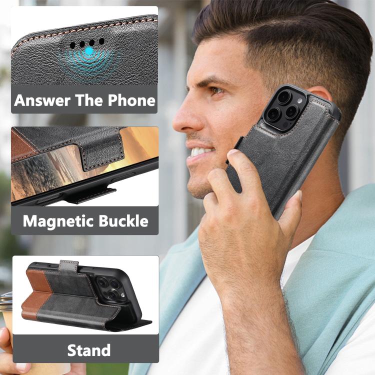 For iPhone 16 Pro Suteni Q06 2-in-1 Multi-function Detachable Wallet MagSafe Phone Case(Black) - iPhone 16 Pro Cases by Suteni | Online Shopping UK | buy2fix